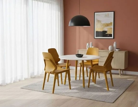 Juego Mesa Barulich Diam 1 +4sillas Gao Ocre